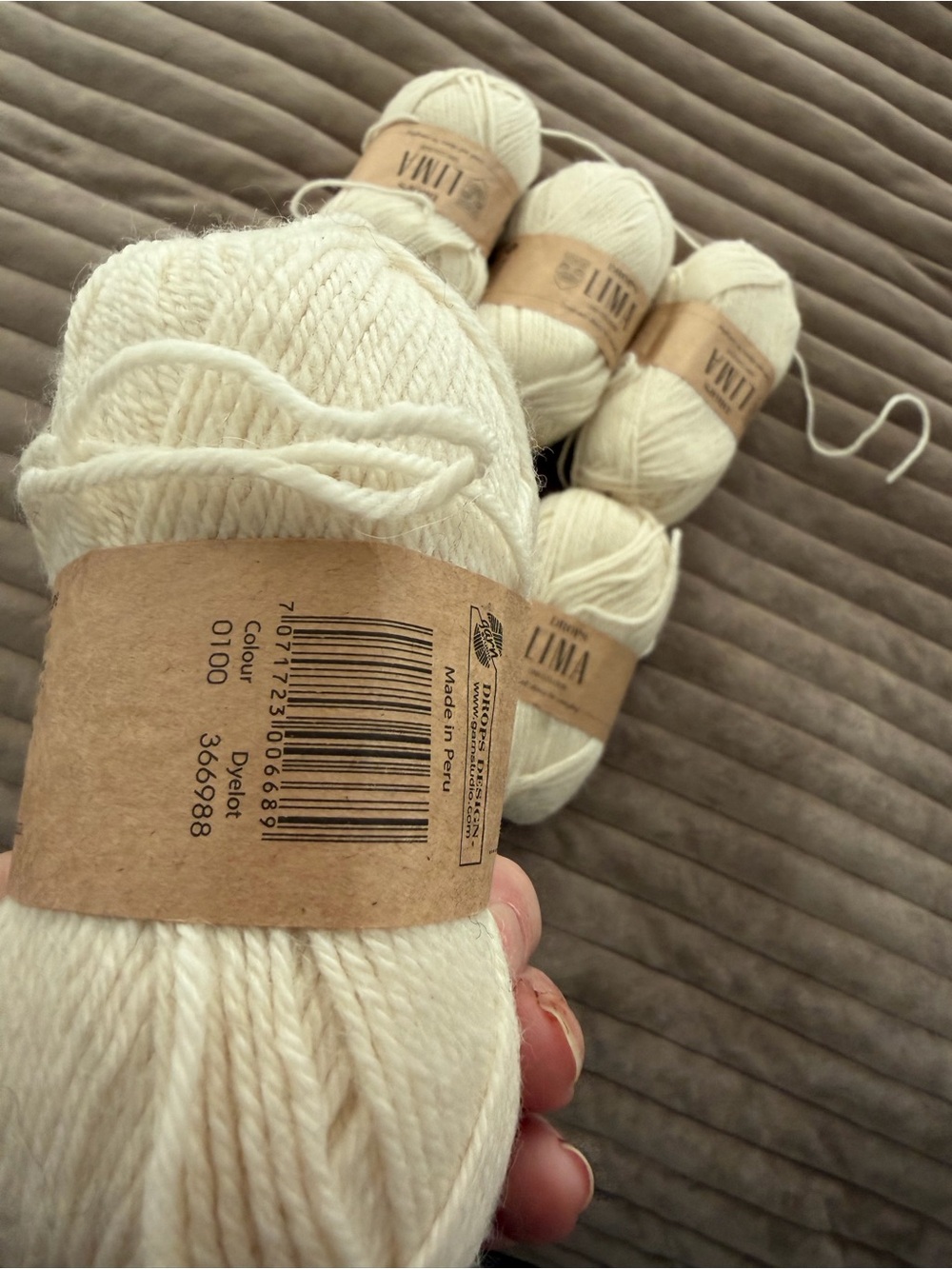 Drops Lima Cream Yarn Skeins - Soft Natural Wool